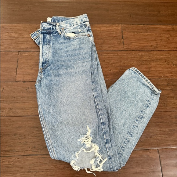 Agolde Ripped Blue Denim Jeans - Picture 1 of 9